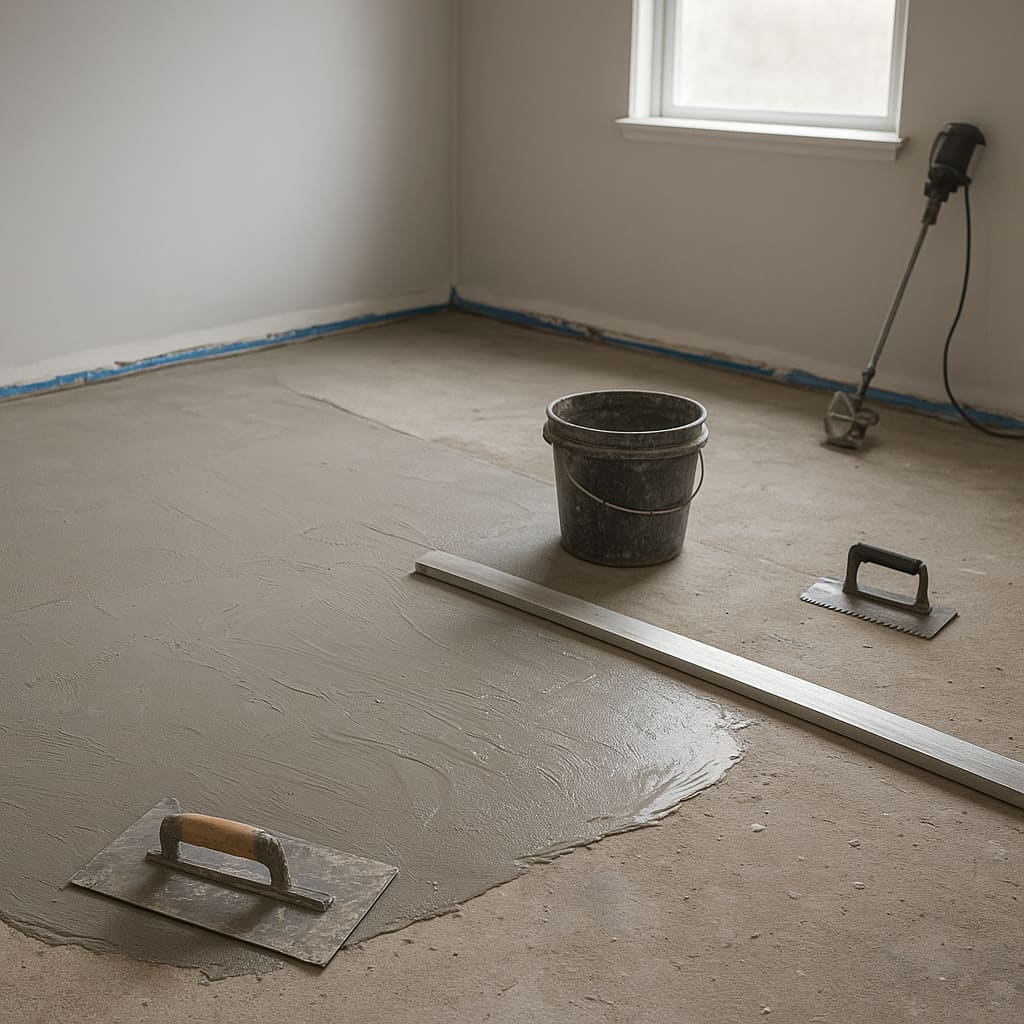 Untergrundnivellierung in leerem Raum